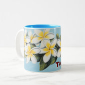 Tahiti Plumeria Zweifarbige Tasse (Vorderseite Links)