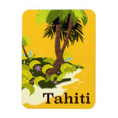 Tahiti Retro Reiseplakat Magnet (Vertikal)