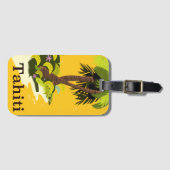 Tahiti Retro Reiseposter Canvas Print Gepäckanhänger (Vorderseite (Horizontal))