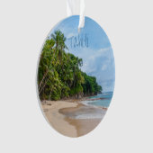 Tahiti Sand Beach Blue Sky Palm Tree Ornament (Vorderseite)