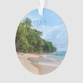 Tahiti Sand Beach Blue Sky Palm Tree Ornament (Vorderseite)