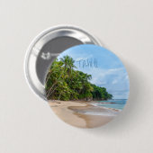 Tahiti Sand Beach Blue Sky Palm Trees Button (Vorne & Hinten)