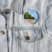 Tahiti Sand Beach Blue Sky Palm Trees Button (Beispiel)