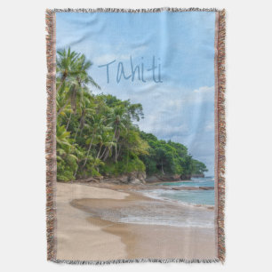 Tahiti Sand Beach Blue Sky Palm Trees Decke
