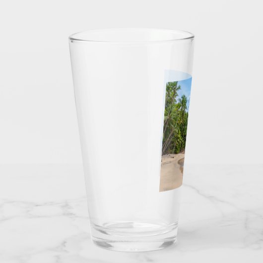 Tahiti Sand Beach Blue Sky Palm Trees Glas (Rechts)