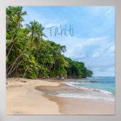 Tahiti Sand Beach Blue Sky Palm Trees Poster (Vorne)