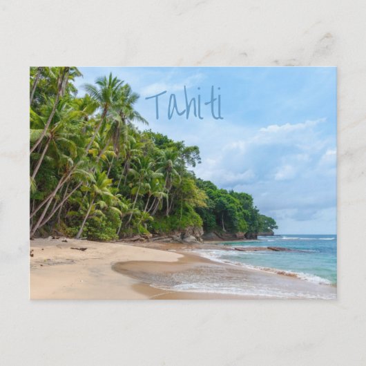 Tahiti Sand Beach Blue Sky Palm Trees Postkarte (Vorderseite)