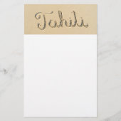 Tahiti-Schild auf dem Strand Sand Flyer (Vorne)