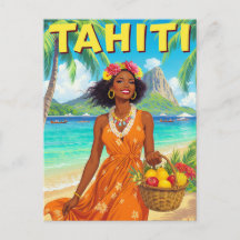Tahiti-Strand-Schönheit Retro-Kunst