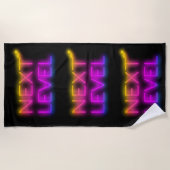 Tahiti Sunset Neon Black Strandtuch (Vorderseite)