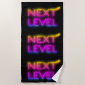 Tahiti Sunset Neon Black Strandtuch (Vorderseite)