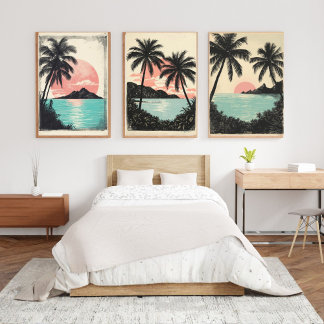 Tahiti Tranquility – Vintage South Pacific Travel Bilderwand Sets