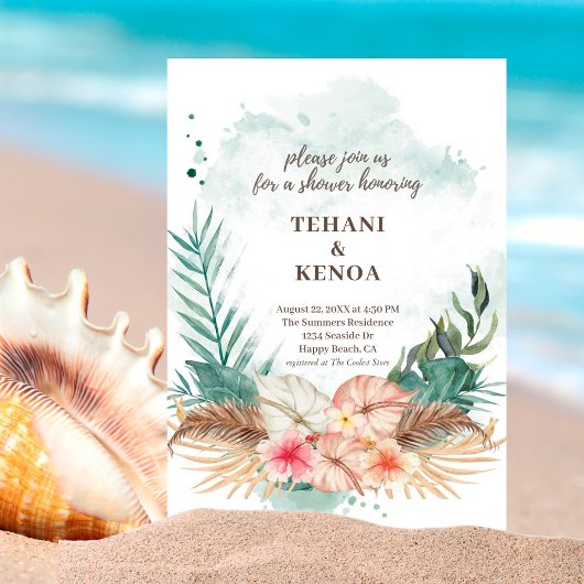 Tahiti | Tropical Beach Baby Shower Einladung