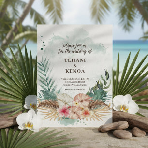 Tahiti Tropical Beach Island Wedding Einladung