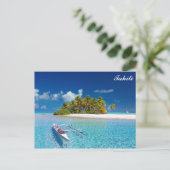 Tahiti Tropical Beach Travel Foto Postkarte (Stehend Vorderseite)