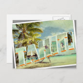 Tahiti Vintag Foto Postkarte (Vorne/Hinten)