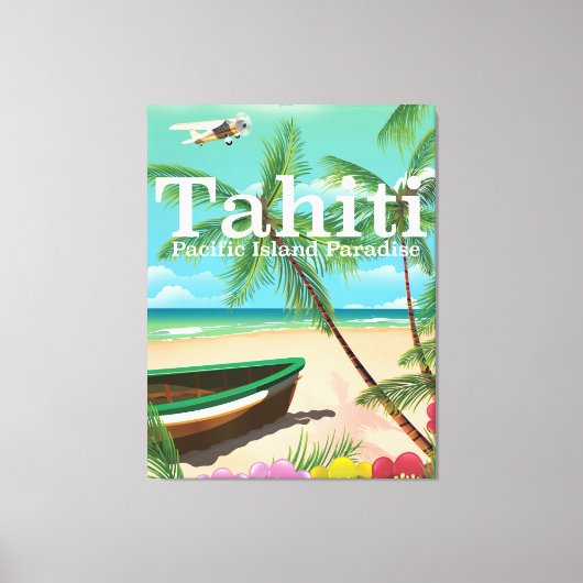 Tahiti Vintage Reiseplakat Leinwanddruck (Vorderseite)