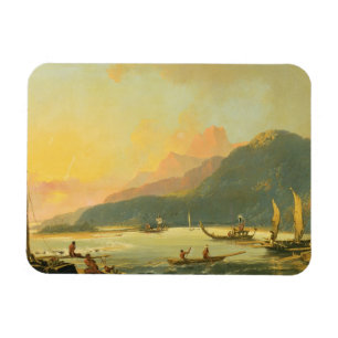Tahitian Kriegs-Galeeren in Matavai Bucht, Tahiti, Magnet