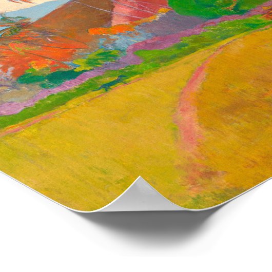 Tahitian Landschaft Paul Gauguin Post-Impressionis Poster (Ecke)