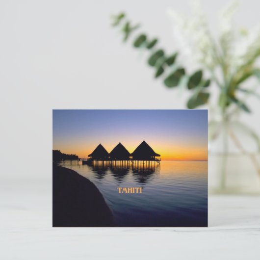 Tahitian Sunset Postkarte (Stehend Vorderseite)