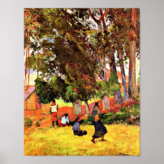 Tahitian Village, berühmtes Bild von Paul Gauguin Poster (Vorne)