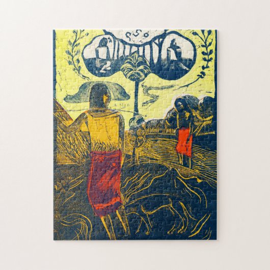 Tahitian Women and Dog, Gauguin Puzzle (Vertikal)