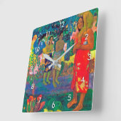 Tahitian Women, Gauguin Quadratische Wanduhr (Winkel)