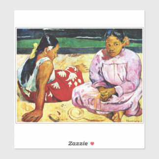Tahitian Women on the Beach by Paul Gauguin Aufkleber