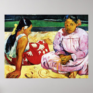 Tahitian Women on the Beach by Paul Gauguin Poster