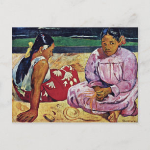 Tahitianische Frauen am Strand von Paul Gauguin Postkarte