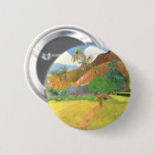 Tahitianische Landschaft, Berge Tahiti, Paul Gaugu Button (Vorne & Hinten)