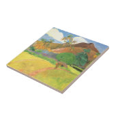 Tahitianische Landschaft, Berge Tahiti, Paul Gaugu Fliese (Seite)