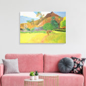 Tahitianische Landschaft, Berge Tahiti, Paul Gaugu Leinwanddruck (Insitu (Wohnzimmer))