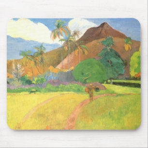 Tahitianische Landschaft, Berge Tahiti, Paul Gaugu Mousepad