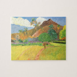 Tahitianische Landschaft, Berge Tahiti, Paul Gaugu Puzzle