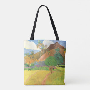 Tahitianische Landschaft, Berge Tahiti, Paul Gaugu Tasche