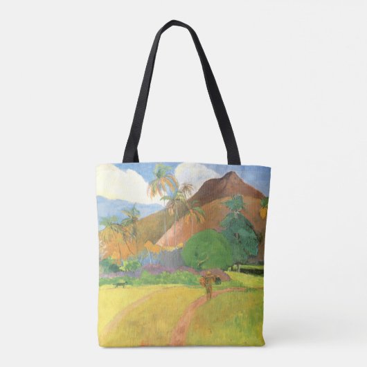Tahitianische Landschaft, Berge Tahiti, Paul Gaugu Tasche (Rückseite)