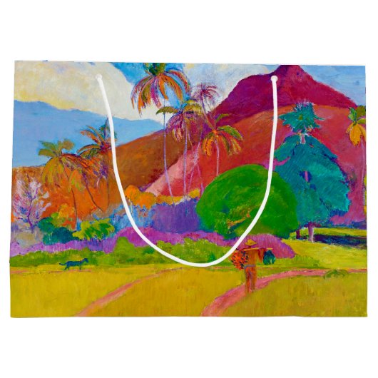 Tahitianische Landschaft, Gauguin große Geschenkta Große Geschenktüte (Rückseite)