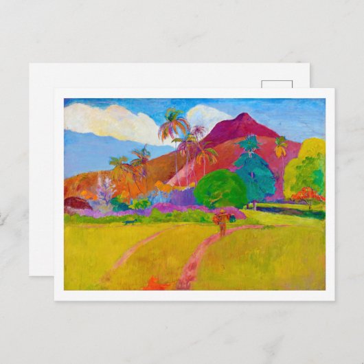 Tahitianische Landschaft, Gauguin Postkarte (Vorne/Hinten)