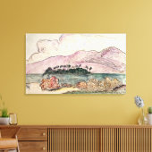 Tahitianische Landschaft (mit Papier) Leinwanddruck (Insitu (Wohnzimmer))