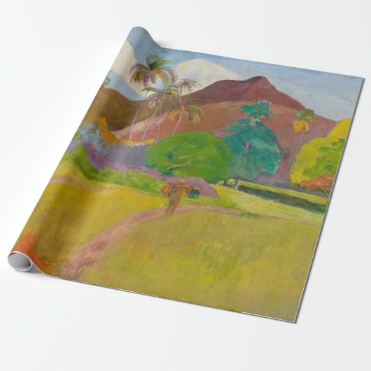 Tahitianische Landschaft (von Paul Gaugin) Geschenkpapier (Ungerollt)