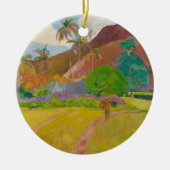 Tahitianische Landschaft (von Paul Gaugin) Keramik Ornament (Vorne)