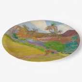 Tahitianische Landschaft (von Paul Gaugin) Pappteller (Schrägansicht)