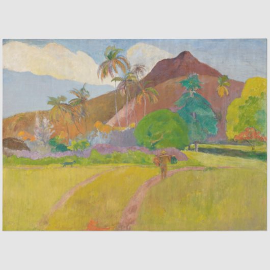 Tahitianische Landschaft (von Paul Gaugin) Seidenpapier (Vorderseite)