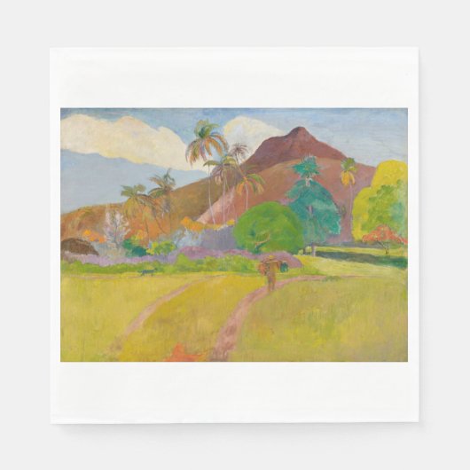 Tahitianische Landschaft (von Paul Gaugin) Serviette (Vorderseite)