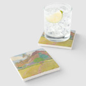 Tahitianische Landschaft (von Paul Gaugin) Steinuntersetzer (Seitenansicht)