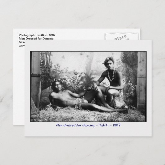Tahitianische Männer verkleidet für das Tanzen Vin Postkarte (Vorne/Hinten)