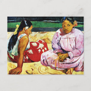 Tahitische Frauen am Strand von Paul Gauguin Postkarte