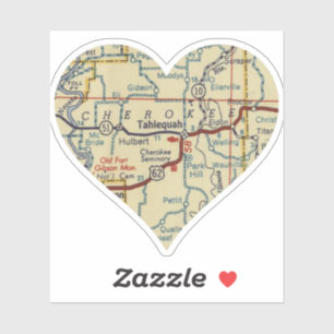 Tahlequah OK Map Aufkleber