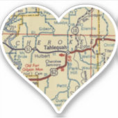 Tahlequah OK Map Aufkleber (Vorderseite)